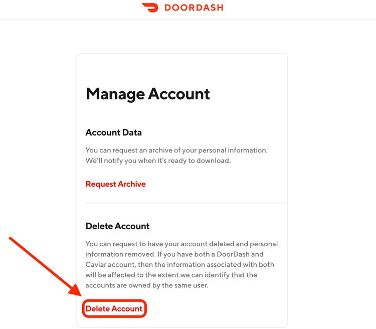 How to Delete a Doordash Account